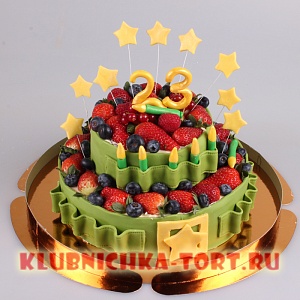 Торт для мужчины "Военный с ягодами" 2100 руб/кг
